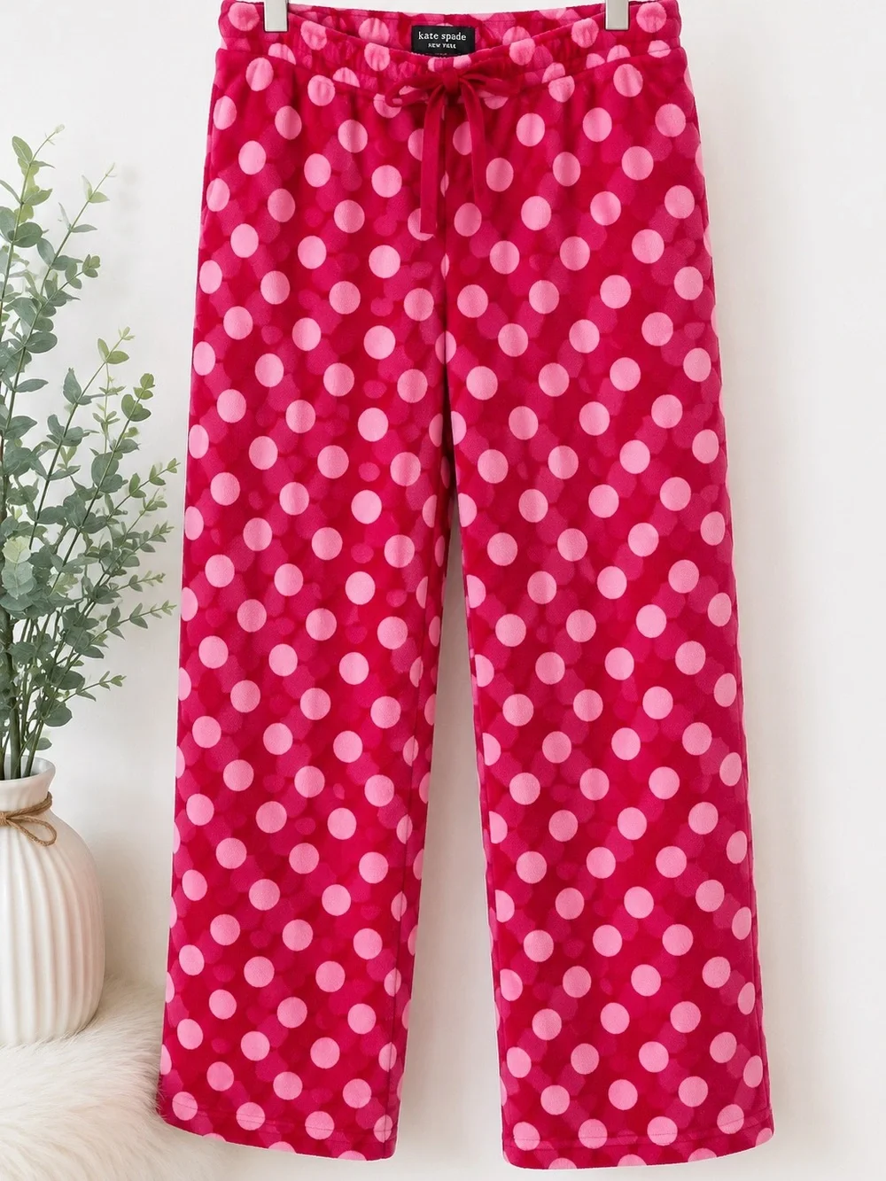 Kate Spade New York Pink Polka Dot Lounge Pajama Pants Size Large